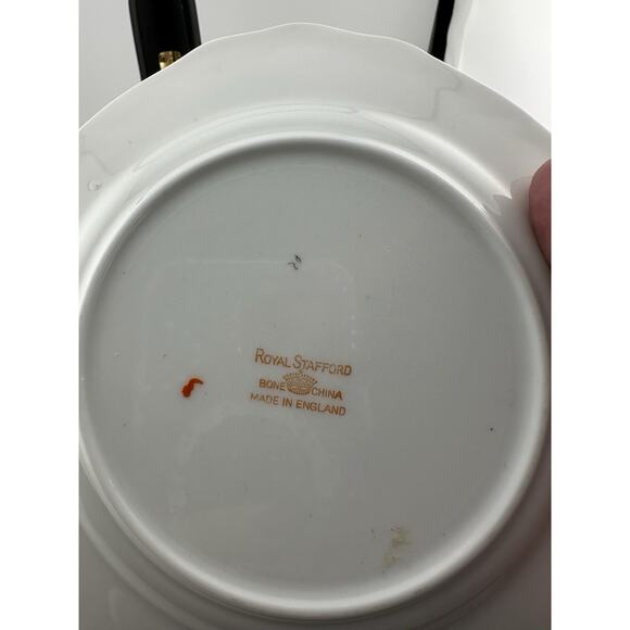 Royal Stafford "Black Eyed Susan" Tea Trio Footed Cup Mid Century Bone China - Picture 6 of 8